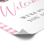 市場の歓迎サインから新鮮なピンクのギンガム ポスター (角)