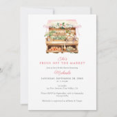 市場の水の色ブライダルシャワー 招待状 (正面)
