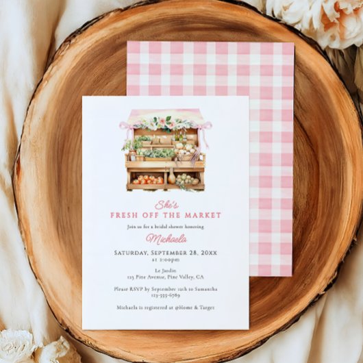 市場の水の色ブライダルシャワー 招待状