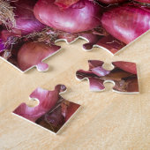 市場の赤タマネギの積み重ね ジグソーパズル (側面)