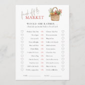 市場は彼女はむしろブライダルシャワーのゲームカード 招待状 (正面)