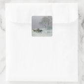 市場への冬の道 スクエアシール (バッグ)