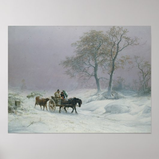 市場への冬の道 ポスター (正面)