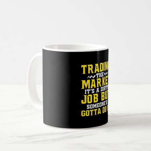 市場を取引する投資家 コーヒーマグカップ (正面左)