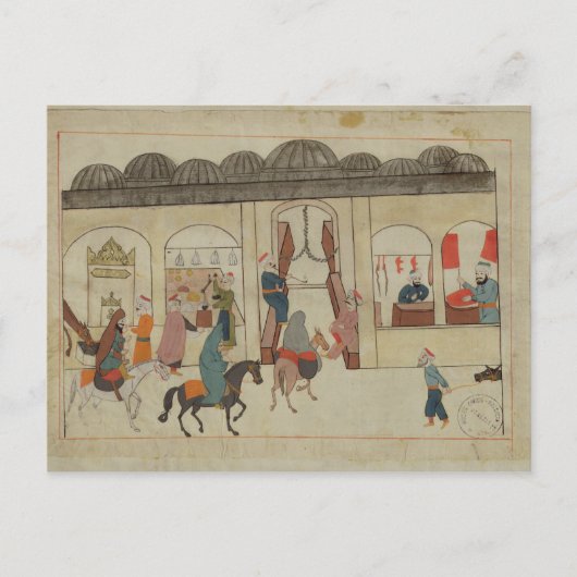 市場を描いたMemorie Turchesche ポストカード (正面)