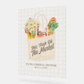 市場を離れたフレッシュブライダルシャワーウェルカムサイン アクリルサイン (傾斜)