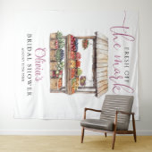 市場を離れた新しいブライダルシャワー写真の背景 タペストリー (インサイチュ(横))