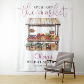 市場を離れた新しいブライダルシャワー写真の背景 タペストリー (インサイチュ)