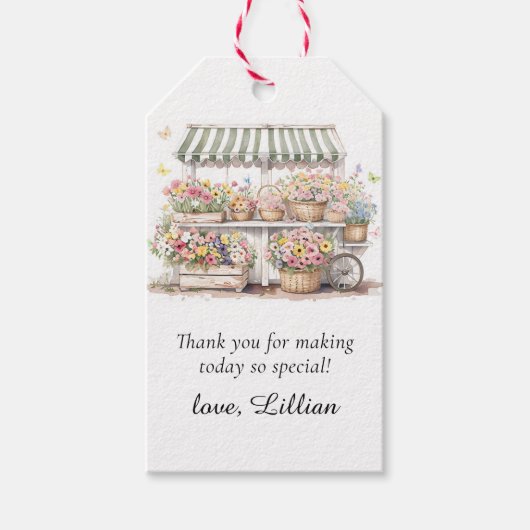 市場を離れてブライダルシャワーありがとう ギフトタグ (正面)