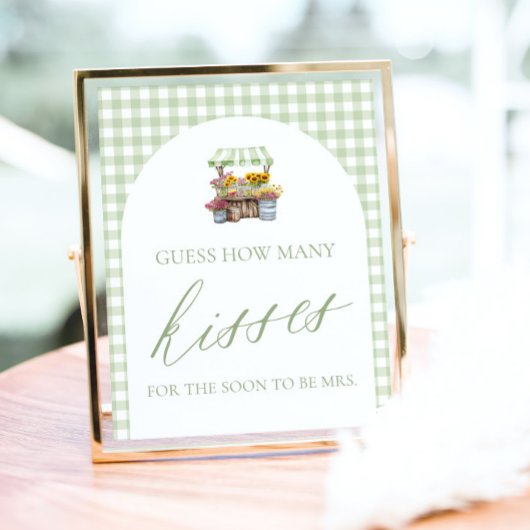 市場を離れて、何人のキスがサインするか推測する ポスター