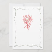 市場エレガントの水の色の新鮮なブライダルSh 招待状 (裏面)