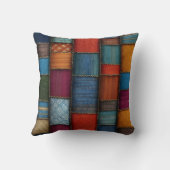 市場カラフルで展示される繊維パターン クッション (裏面)