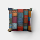 市場カラフルで展示される繊維パターン クッション (正面)