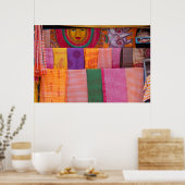 市場カラフルの布地 ポスター (キッチン)