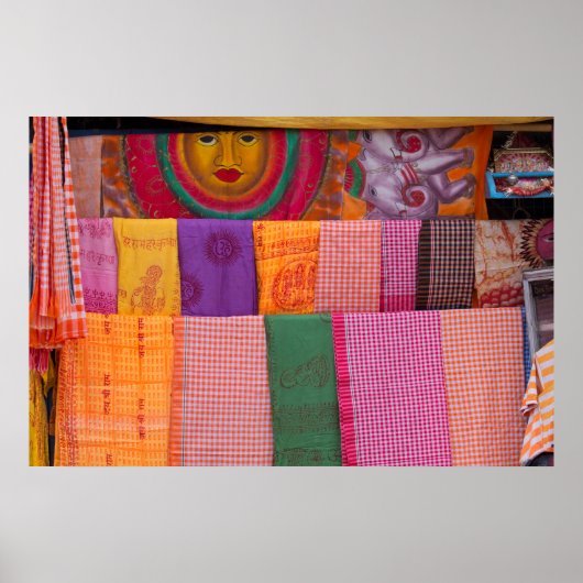 市場カラフルの布地 ポスター (正面)