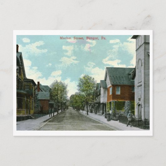 市場セント、バンガー、PAヴィンテージ ポストカード (正面)