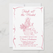 市場ファンキーのブライダルシャワー 招待状 (正面)