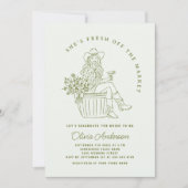 市場ファンキーのブライダルシャワー 招待状 (正面)