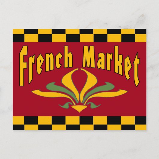 市場フランスの看板はがき ポストカード (正面)