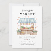 市場モダンのブライダルシャワー 招待状 (正面)