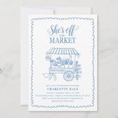 市場モダン手引きブライダルシャワー 招待状 (正面)