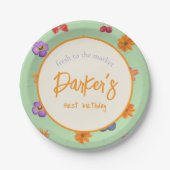 市場初の誕生日テーマ-フローラ ペーパープレート (正面)