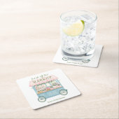 市場外のフローラ農家ブライダルシャワー スクエアペーパーコースター (インサイチュ)