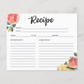 市場外のブライダルシャワーレシピカード (正面)