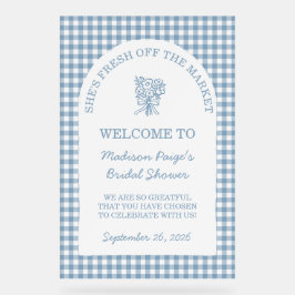 市場外のブライダルシャワー青 アクリルサイン