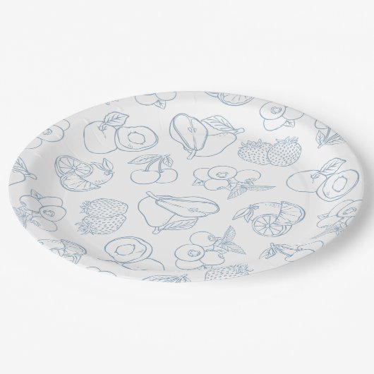 市場外のブライダルシャワー青 ペーパープレート (アングル)