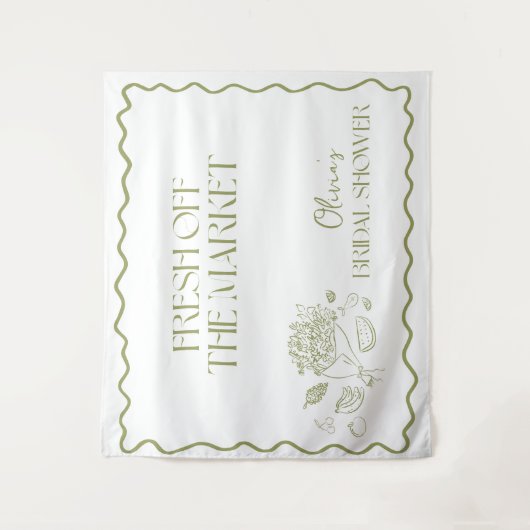 市場外のブライダルシャワー、農家市場 タペストリー (正面)