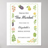 市場外の新しい農家市場の歓迎サイン ポスター (正面)