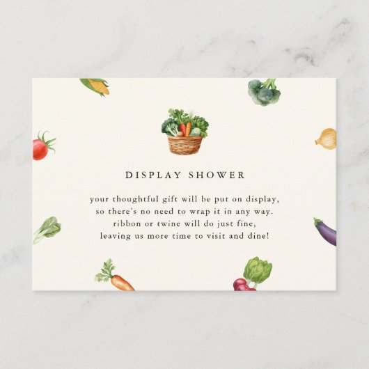 市場外の新鮮なブライダルシャワーディスプレイシャワー エンクロージャーカード (正面)