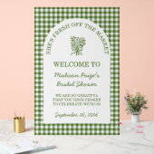 市場外の新鮮なブライダルシャワー緑 アクリルサイン (ウェディング)