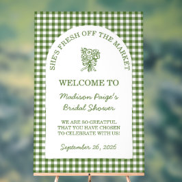 市場外の新鮮なブライダルシャワー緑 アクリルサイン