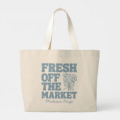 市場外の新鮮なブライダルシャワー緑 ラージトートバッグ (裏面)