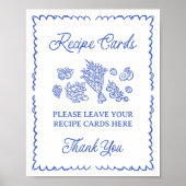 市場外の新鮮なレシピカードシャワーサイン ポスター (正面)