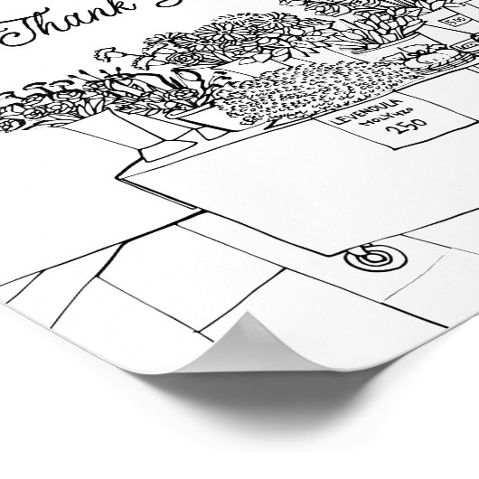 市場外の新鮮なレシピカードシャワーサイン ポスター (角)