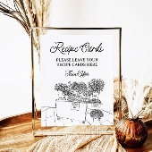 市場外の新鮮なレシピカードシャワーサイン ポスター