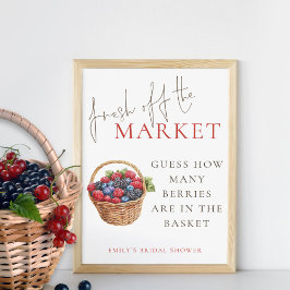 市場外の新鮮な数のブライダルシャワー ポスター