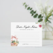 市場外の新鮮な日付の夜ブライダルシャワー エンクロージャーカード (スタンド正面)
