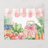 市場外の新鮮な日付の夜ブライダルシャワー エンクロージャーカード (裏面)