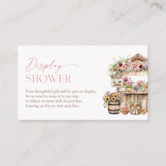 市場外の新鮮な農家市場の表示シャワー エンクロージャーカード (正面)