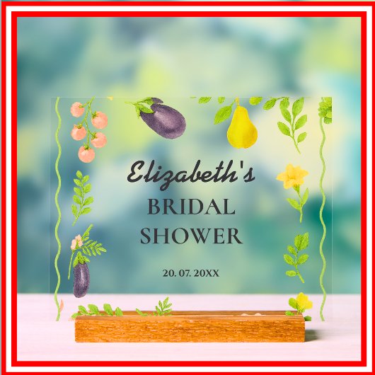 市場外の農家市場ブライダルシャワー アクリルサイン