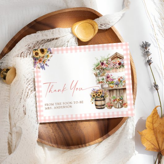 市場外の農家市場ブライダルシャワー サンキューカード