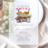 市場外の農家市場ブライダルシャワー ベラム紙招待状