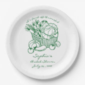 市場外の農家市場ブライダルシャワー ペーパープレート (正面)