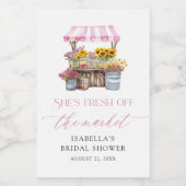 市場外の農家市場ブライダルシャワー ワインラベル (シングルラベル)