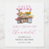 市場外の農家市場ブライダルシャワー ワインラベル (シングルラベル)