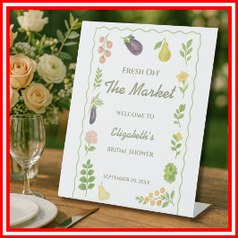 市場外の農家市場ブライダルシャワー 台座サイン